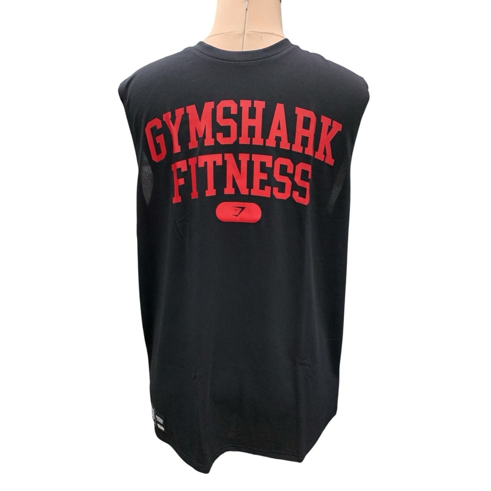 NEW! GYMSHARK VARSITY TANK - SIZE MEDIUM  - SLIM FIT - BLACK